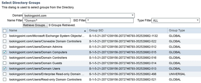 Cisco ISE - Domain Users and Computers