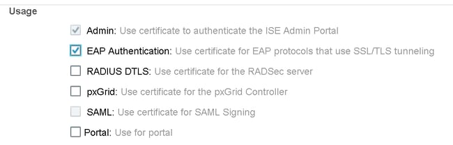 Cisco ISE - EAP Usage Authentication