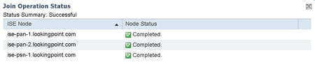 Cisco ISE - Join Operation Status