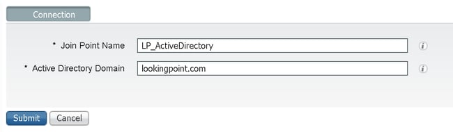 Cisco ISE - Join Point Name