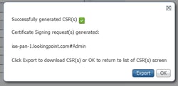 ISE CSR Export