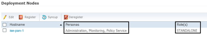 ISE deployment nodes