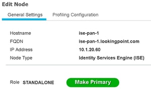 ISE edit nodes