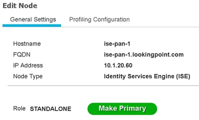 ISE edit nodes