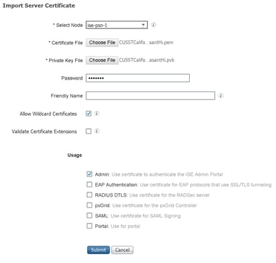 Import Server Certificate ISE