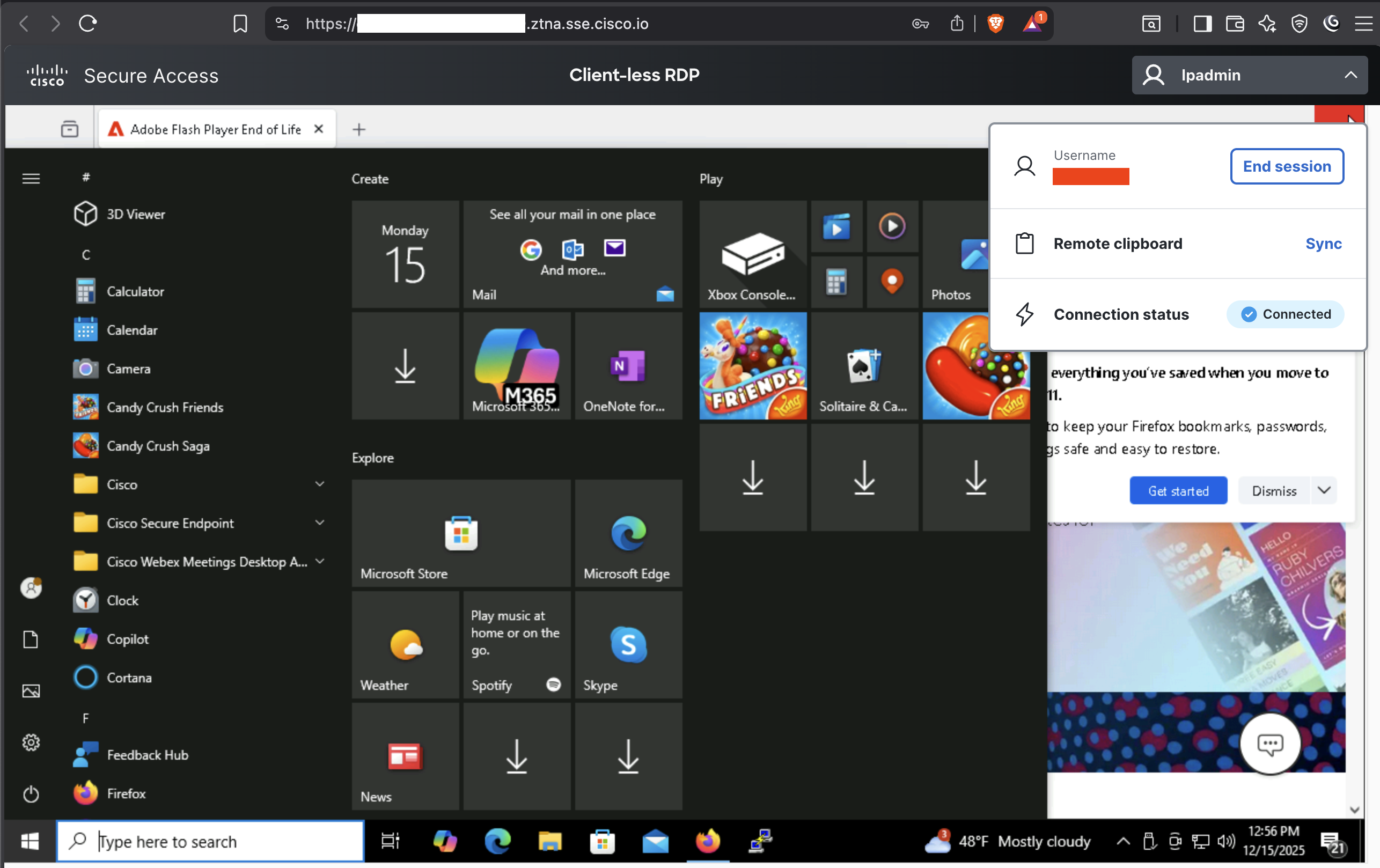 Cisco Secure Access - Clientless ZTA