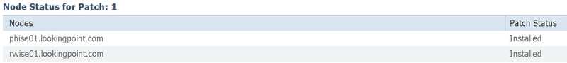 cisco ISE node status patch 1 installed