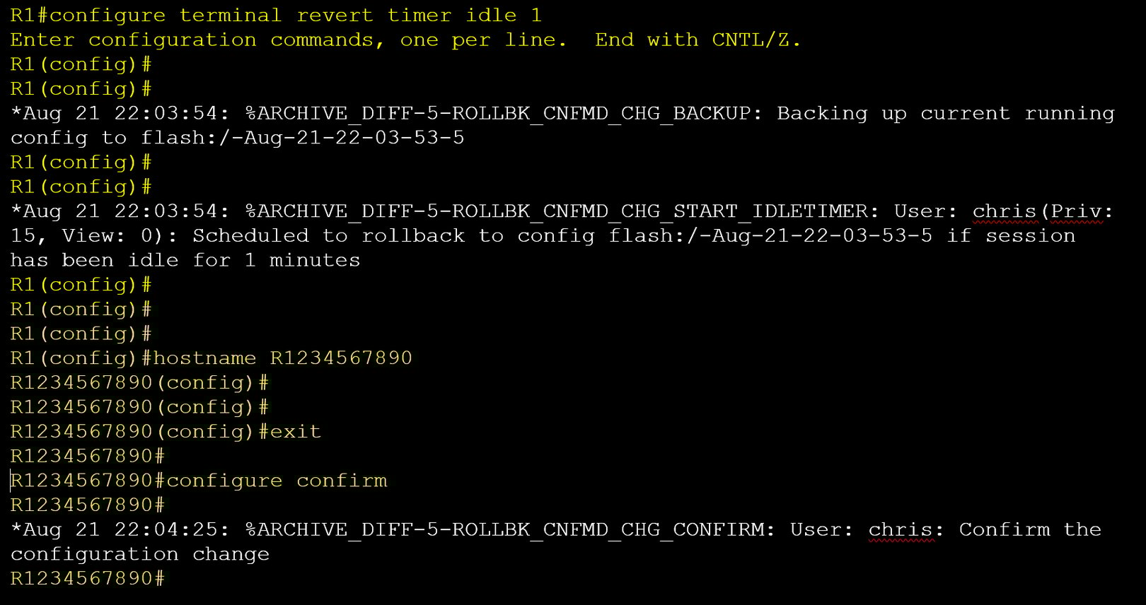 Cisco’s Configuration Rollback Feature