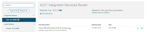 Upgrade Cisco ISR 4000 series of Routers to 16.X from 3.X for IOS XE
