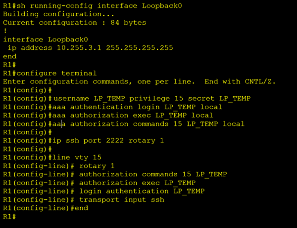 Cisco Router & Switch Change Control Tip – Use Local Account with Dedicated VTY line