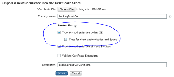 ISE new certificatie 