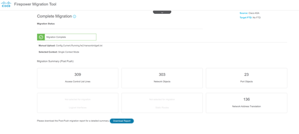 Firepower Migration Tool