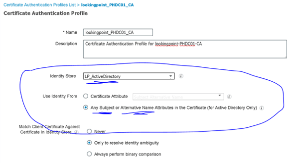 Certifiicate Authentication Profiles