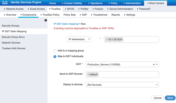 Cisco ISE: Cisco TrustSec Classification