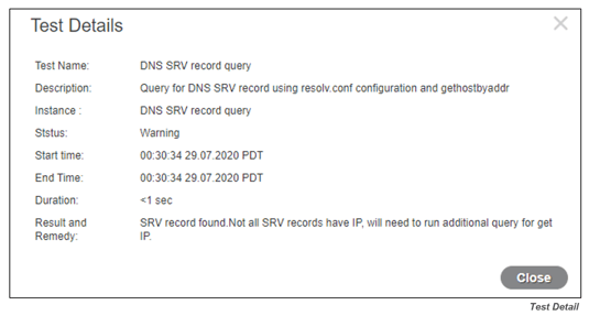 Cisco ISE AD Diagnostic SRV Record Query Alert