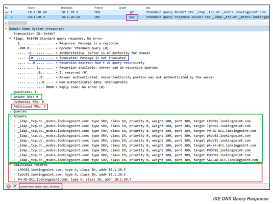 Cisco ISE AD Diagnostic SRV Record Query Alert