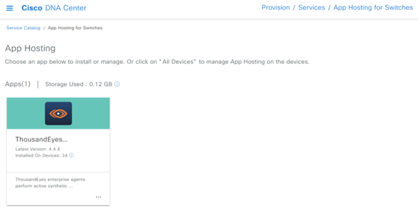 Deploy Thousand Eyes Agent using Catalyst Center (DNAC)