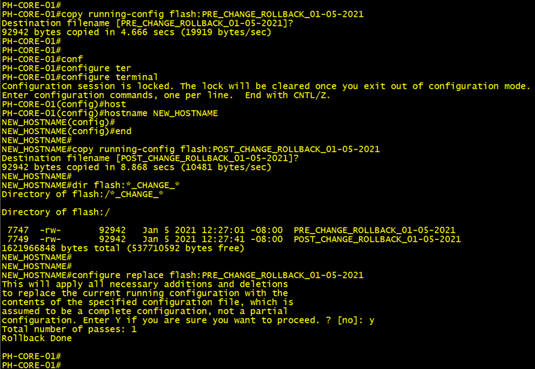 Cisco Network Change Best Practice Quick Rollback