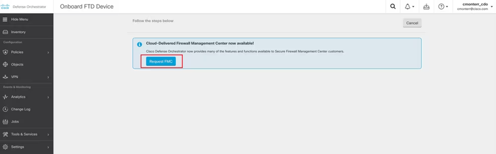 Cisco Cloud-Delivered Firewall Management Center