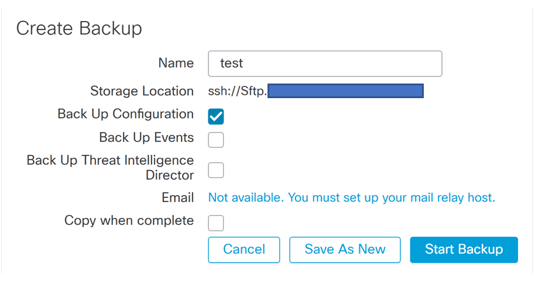 Configure Remote Backup for FMC