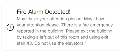 Cisco RoomOS Fire Alarm Detection