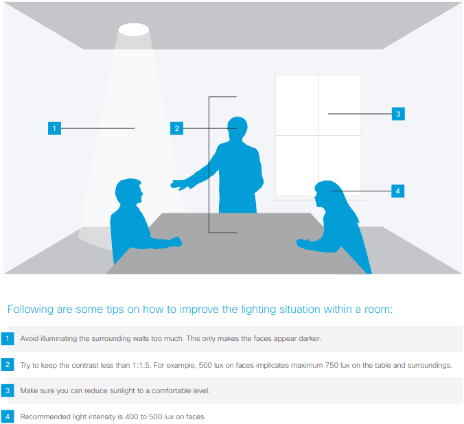 webex lighting recommendations