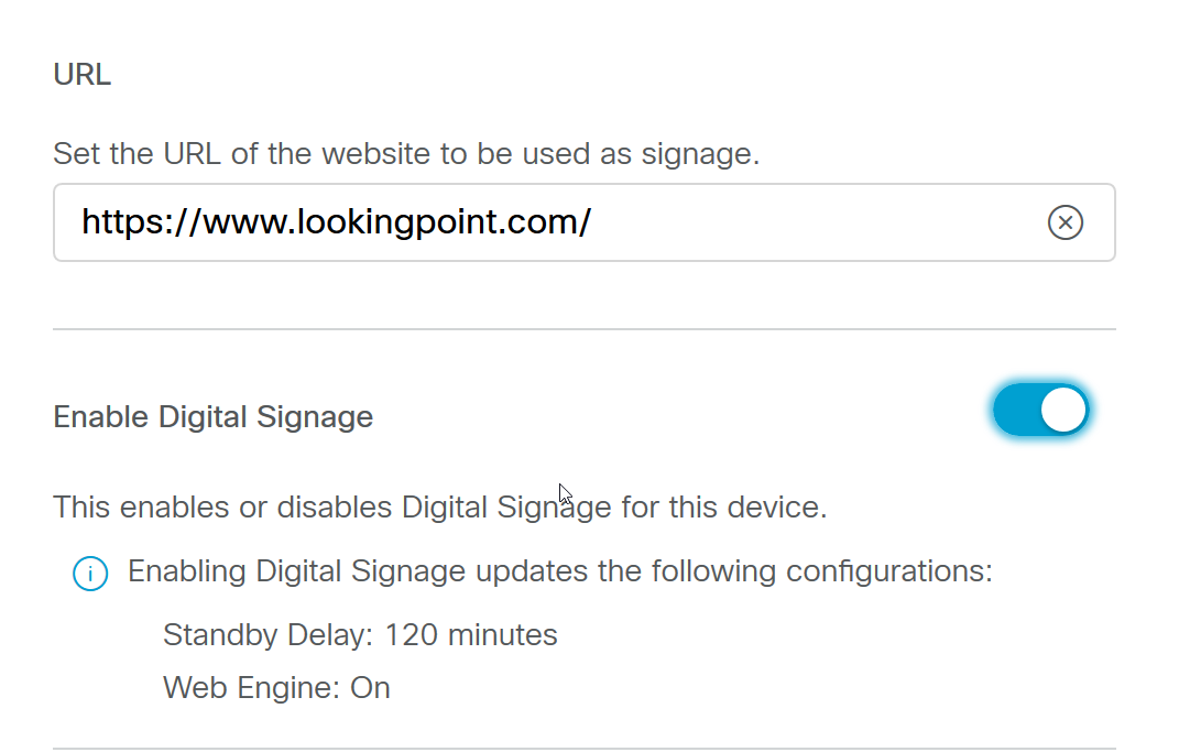 Enabling Digital Signage mode on Cisco Webex Room Kit and Cisco Webex Board