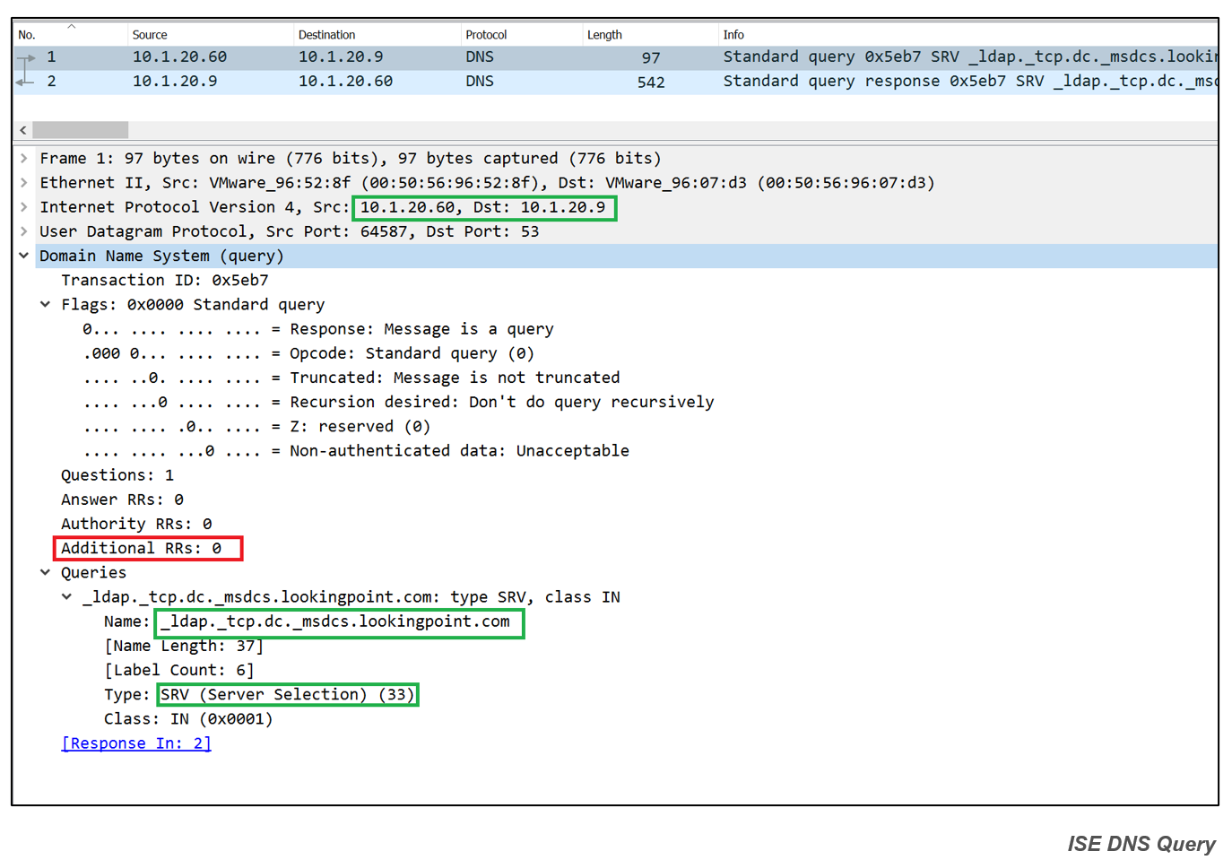 Cisco ISE AD Diagnostic SRV Record Query Alert