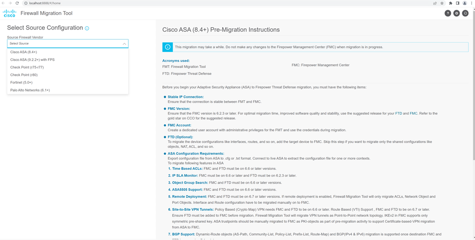 Cisco FTD Firewall Migration Tool