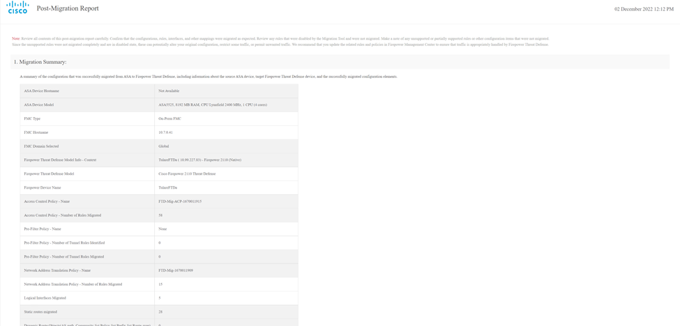 Cisco FTD Firewall Migration Tool