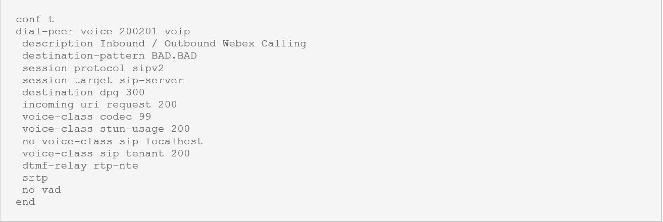 Cisco WebEx Calling: Local Gateway configuration to Unified CM