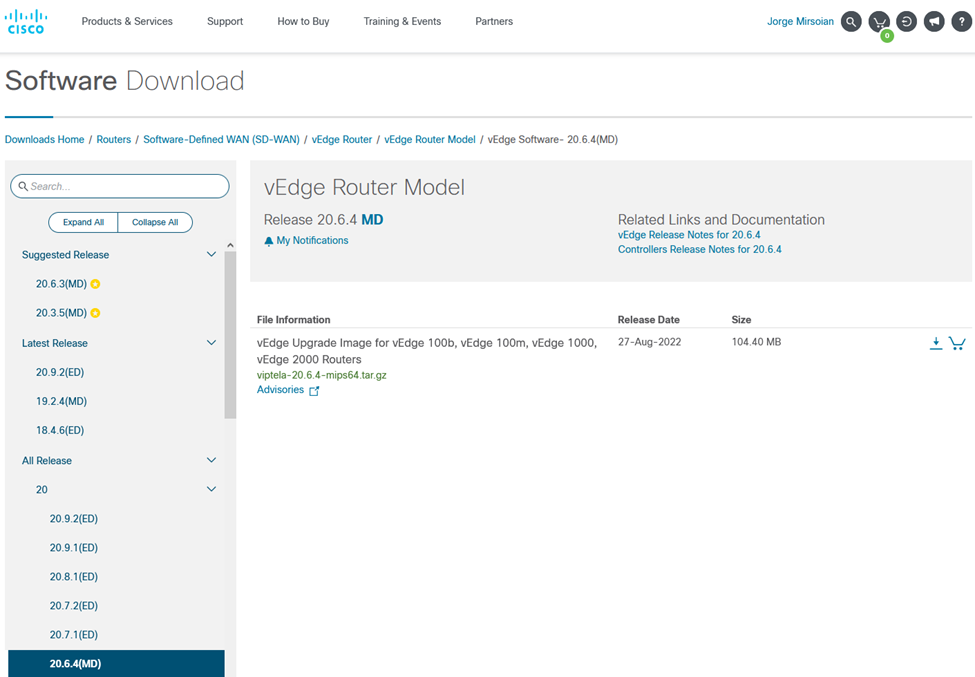 Upgrading Cisco SD-WAN vManage, vSmart, vBond, and vEdge