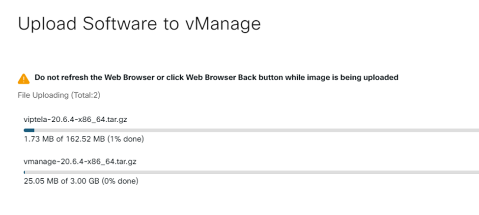 Upgrading Cisco SD-WAN vManage, vSmart, vBond, and vEdge