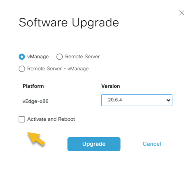 Upgrading Cisco SD-WAN vManage, vSmart, vBond, and vEdge