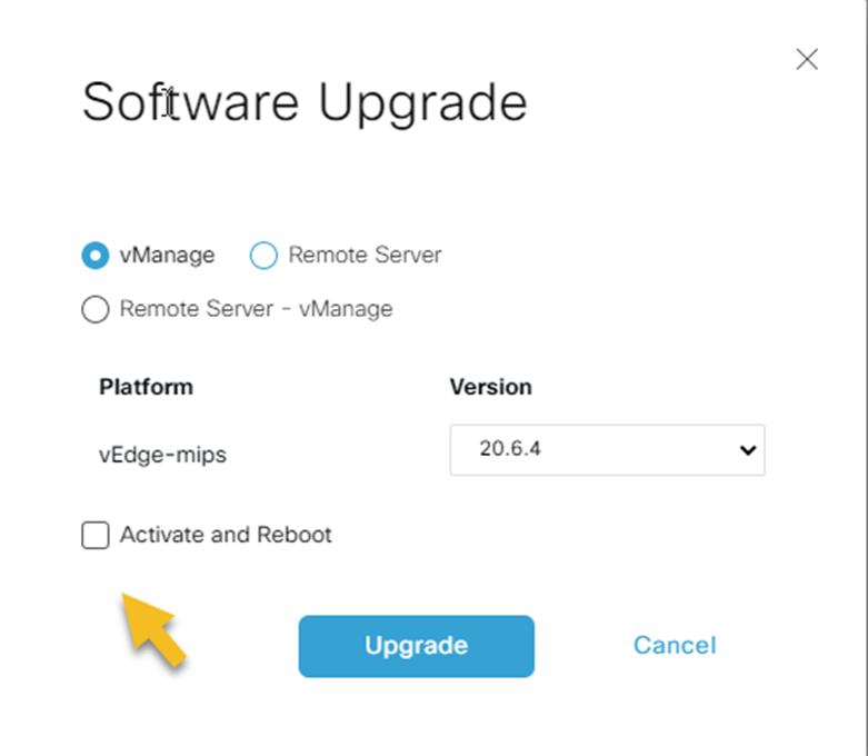 Upgrading Cisco SD-WAN vManage, vSmart, vBond, and vEdge