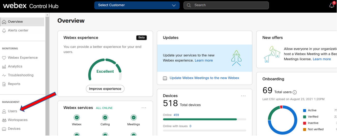 Enable International Calling For User's in Cisco Webex Control Hub