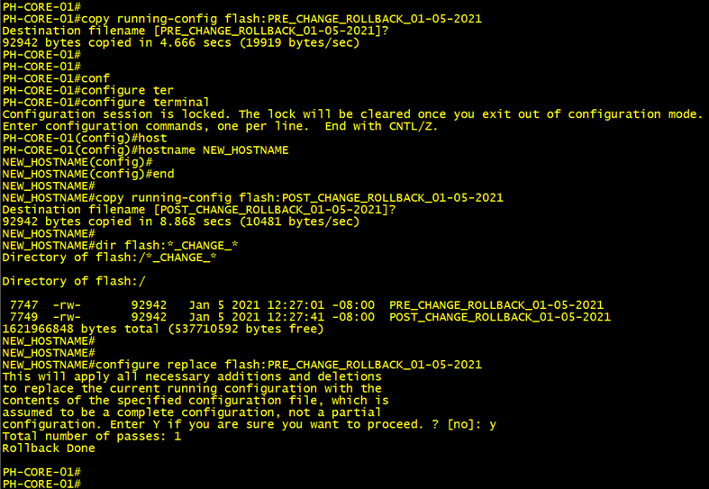 Cisco Network Change Best Practice Quick Rollback