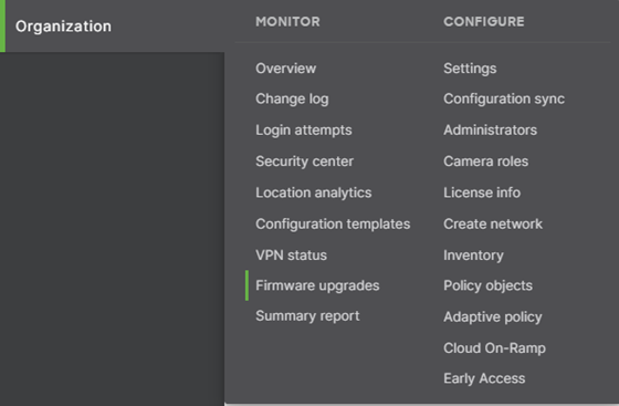 Cisco Meraki MS Switches firmware upgrades