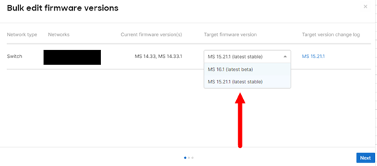 Cisco Meraki MS Switches firmware upgrades