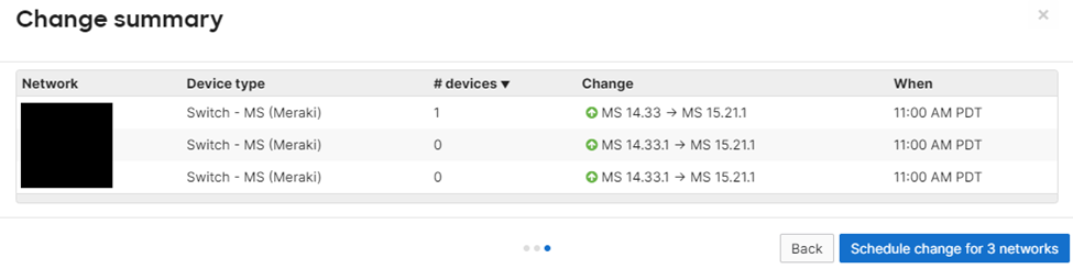 Cisco Meraki MS Switches firmware upgrades