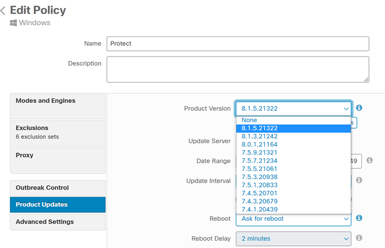 UPDATING CISCO SECURITY ENDPOINTS VERSION