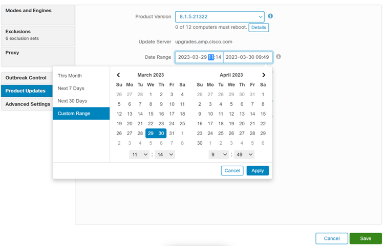 UPDATING CISCO SECURITY ENDPOINTS VERSION