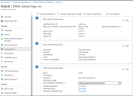 Setting up Rubrik SSO with Azure AD