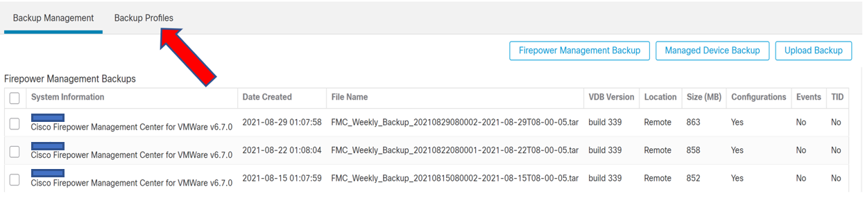 Configure Remote Backup for FMC