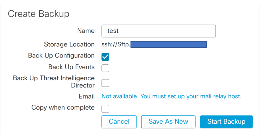 Configure Remote Backup for FMC