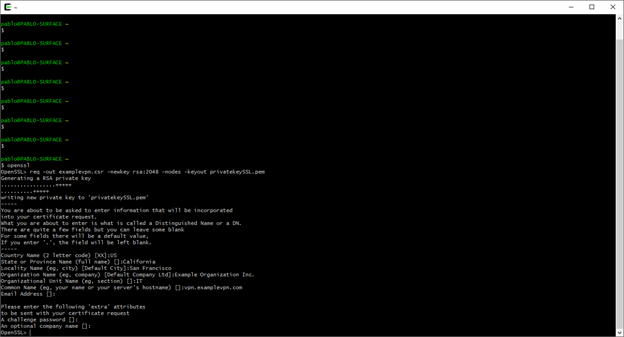 SSL certificate creation with OpenSSL