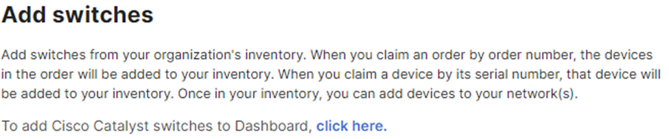 Catalyst Monitoring on the Meraki Dashboard