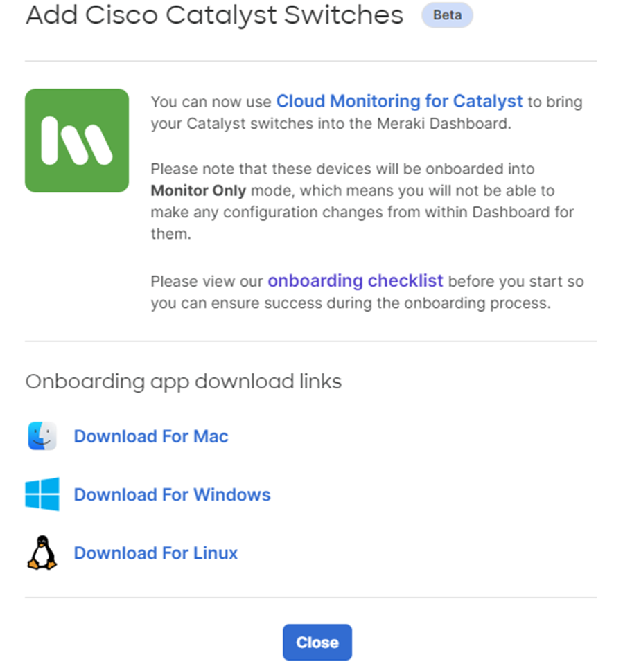 Catalyst Monitoring on the Meraki Dashboard