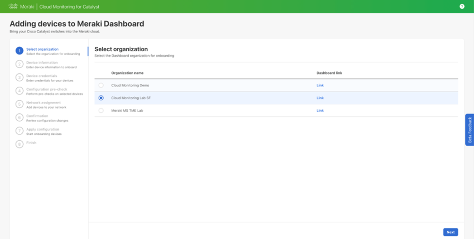 Catalyst Monitoring on the Meraki Dashboard