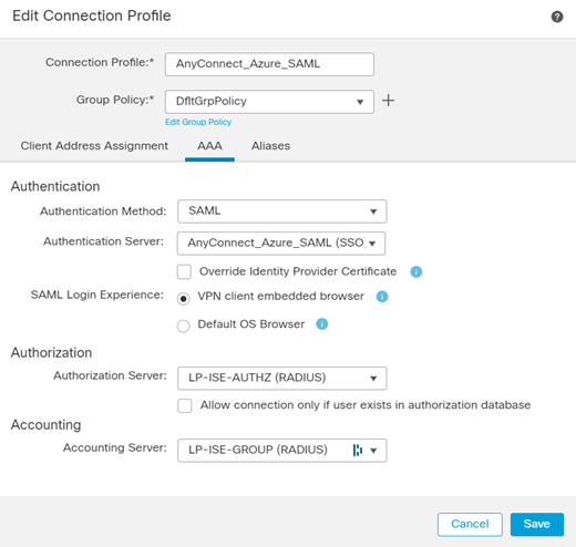 RA VPN on FTD with AAD DUO AuthC and ISE AuthZ